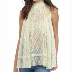 New Free People Knit Tunic Sheer Cover Cream